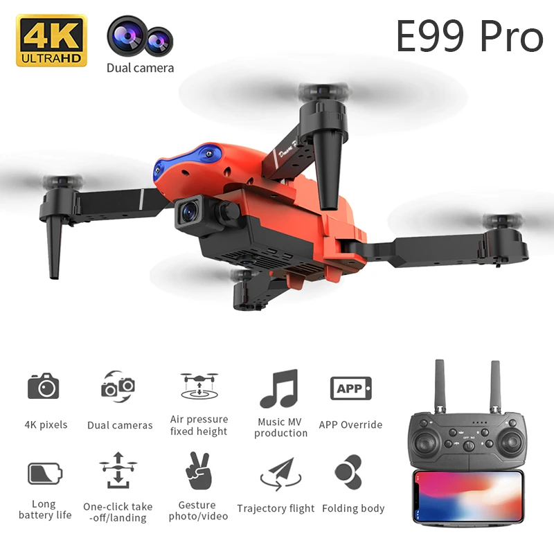 4K 5G WIFI FPV E99Pro طائرة هل - مراجعة Drone Camera Wide Angle وسعره